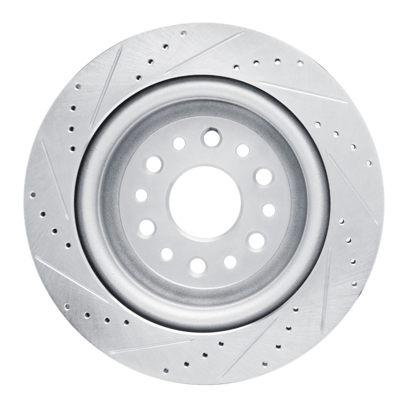 Ram 1500 Brake Rotor (1) - Rear Right - R1 Concepts - Drilled & Slotted - Silver - `19-`25